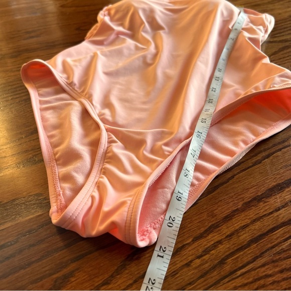 Cremieux One Shoulder One Piece Bow Bathing Suit, Pinky Peach, size Small - Picture 4 of 10